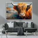 Highland Cow Abstract Canvas Wall Art – Bold Farmhouse