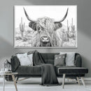 Rustic Charm | Cow Longhorn Black White Bighorn Wall Art