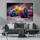 Abstract Graffiti Barbell Canvas Wall Art – Urban Fitness