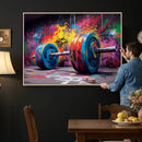 Abstract Graffiti Barbell Canvas Wall Art – Urban Fitness