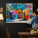 Fitness Gym Barbell Graffiti Wall Art Canvas Print