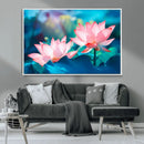 Pink Lotus Flower Canvas Wall Art | Vibrant Floral Wall