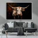 Texas Longhorn Wall Art | 3-Panel Large Texas Longhorn