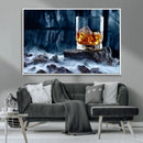 Whiskey Ice Wall Art Canvas Print