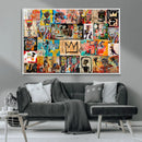 Abstract Art Collage Wall Art Canvas Print – Framed, Ready