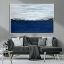 Navy Blue Abstract Wall Art Canvas Print