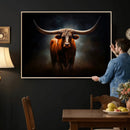 Abstract Texas Longhorn Wall Art Print | 3-Panel Large Texas