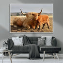 Highland Cow Canvas Wall Art Animal Print for Farm House