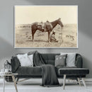 Cowboy Wall Art - Western Horse Canvas Print - Vintage