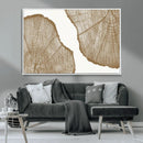 Rustic Brown Tree Ring Wall Art Canvas Print – Framed and