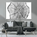 Rustic Tree Ring Wall Art Canvas Print – Framed and Ready to