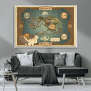 Avatar Wall Art: The Last Airbender Vintage Map - Wall Art