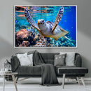 Underwater Sea Turtle Wall Art Canvas Print – Vibrant Ocean