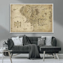 Vintage Middle Earth Map Wall Art Canvas – Lord of the Rings