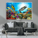 Colorful Coral Reef and Sea Life Turtle Canvas Print, by MyGreatCanvas | Canvas Wall Art Prints | Photo Prints & Wall Decor