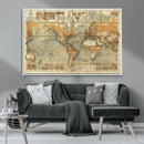 Push Pin World Map Canvas Print – Travel Tracker Wall Art