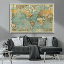 Push Pin World Map Canvas Print – Travel Tracker Wall Art