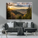 Sunrise Over the Smoky Mountains Canvas Wall Art –
