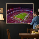 Bryant-Denny Stadium Night Game Triple Canvas Wall Art -