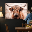 Vintage Scottish Highland Cow Cattle Art Print Farmhouse