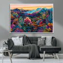 Colorful Abstract Landscape Wall Art Print Canvas - Vibrant