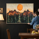 Sunset Mountain Landscape Canvas Wall Art Print - Nature
