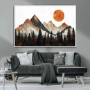 Modern Abstract Mountain Canvas Wall Art Print, Abstract