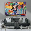 Pop Art Monopoly Man Canvas Wall Art Print - Bold and