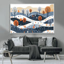 Abstract Winter Landscape Canvas Wall Art Print -  Large
