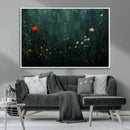 Wildflower Field Framed Wall Art, Vintage Botanical