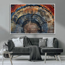 Abstract Tree Ring Wall Art, Colorful Framed Tree Ring Wall