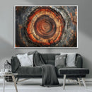 Wood Grain Canvas Wall Art - Framed Abstract Tree Ring