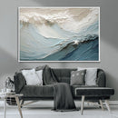 Waves Abstract Wall Art Print, Modern Framed Abstract Canvas
