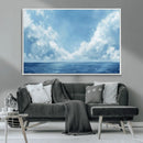 Abstract Ocean Print Artwork- Serene Blue Ocean Canvas Wall