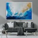 Blue Abstract Print - Dynamic Ocean-Inspired Canvas Wall Art