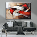 Abstract Wall Art - Modern Red and White Canvas Wall Art