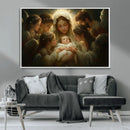Mary Jesus Canvas Wall Art Print - Madonna and Child with