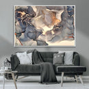 Abstract Blue and Gold Wall Art - Fluid Ink Artwork - Modern