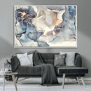Abstract Blue and Gold Canvas Wall Art - Fluid Modern Ink