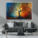 Yggdrasil Tree of Life Mosaic Stained Glass Wall Art Canvas,