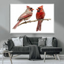 Cardinal Canvas Wall Art - Male and Female Cardinal Print -