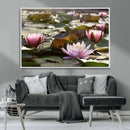 Lotus Flower Wall Art Canvas Print, Water Lily Large Wall