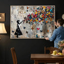 Butterfly Girl Wall Art – Vibrant Street Style Canvas Print,