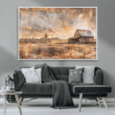 Rustic Farmhouse Wall Art Canvas Print | Barn and Field
