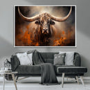 Highland Bull Canvas Abstract Canvas Wall Art Print –