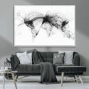 Flight Routes Air Traffic Map Canvas Wall Art - Framed -