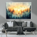 Abstract Forest Wall Art Print- Serene Nature Canvas Print