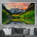 Maroon Bells Lake Wall Art Canvas Print – Framed Majestic