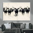 Texas Longhorn Wall Art – Framed Black White Cattle Canvas by MyGreatCanvas | Canvas Wall Art Prints | Photo Prints & Wall Decor