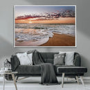 Ocean Sunset Wall Art Canvas Print – Framed Sandy Shore